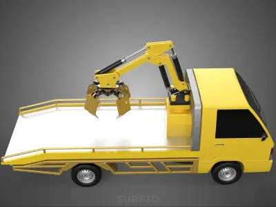 CAR PICK UP TRUCK WOOD LOG TREE LOADER GRAB CRANE LIFTER GRABBER 3D model