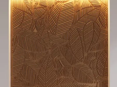 Decorative Wooden Wall Model 8 Low-poly 3D model