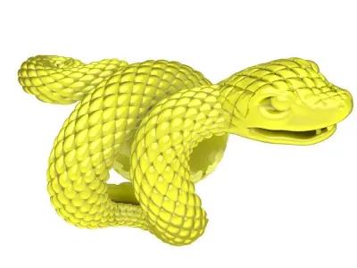 Luxury Coiled Snake Ring 3D Model for Jewelry 4347 3D print model