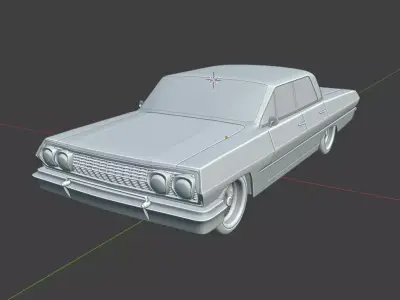 Chevrolet Impala 1963 Convertible 4-Door Close top 3D print model