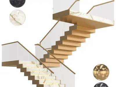Modern luxury staircase 3D model