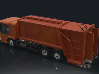 Garbage trucks Low-poly 3D model