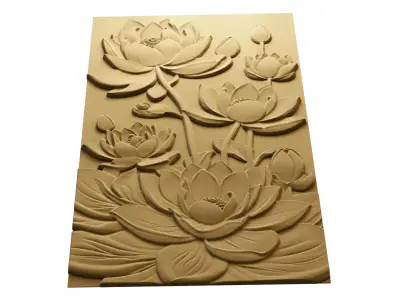modern panel wall decor set wall relief mural CNC 152  3D model