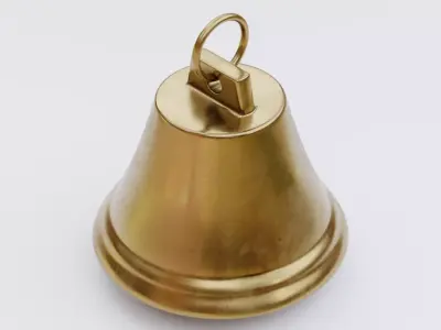 Golden Bell - Christmas Ornament Low-poly 3D model