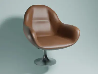 Puff Sofa Leather Texture 3D model
