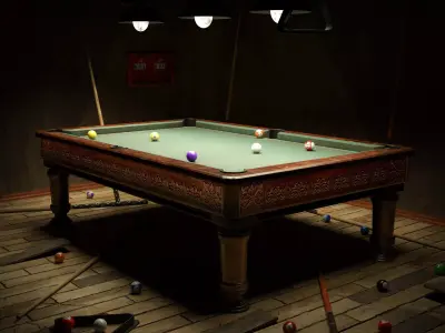 billiards table Low-poly 3D model