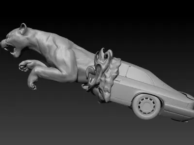 JAGUAR WILD CAT JAGUAR CAR  3D print model