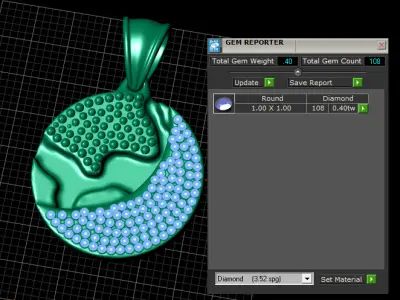 Pendente de diamante   pendant  3D print model