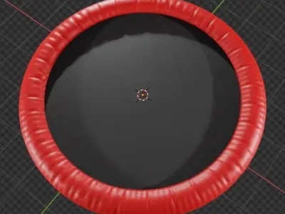 3D Red Cute Trampoline Model 3D model