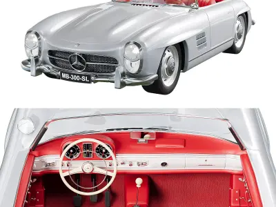 Mersedes Benz 300 SL roadster Low-poly 3D model