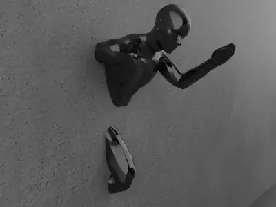 Lifesize Running man out of the Wall Sculpture 3D print model