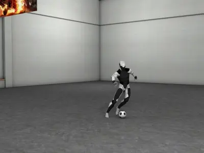 dribbling humanoid with soccer ball 3D model
