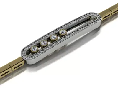 Messika Bracelet Jewelry Brand 3D print model