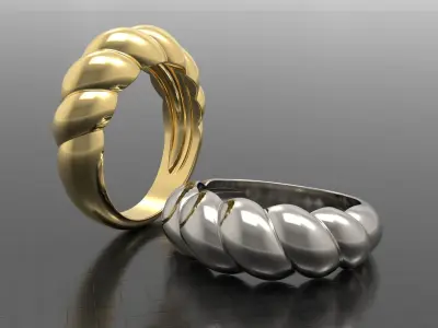 Croissant ring 3D print model