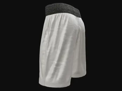 White boxing shorts Low-poly 3D model