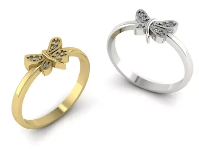 Butterfly ring 3D print model buy