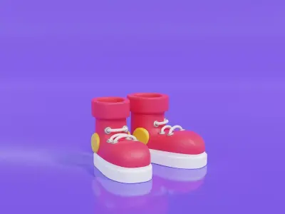 Sneakers cute cartoon Free 3D model