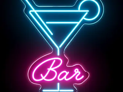 Bar Neon Sign 3D model