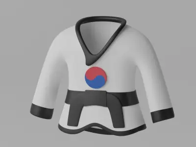Korean Taekwondo Uniform Suit 3D model