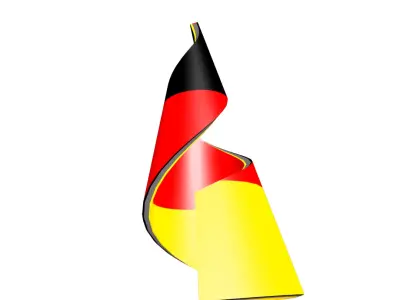  German flag on helical structure  3D model