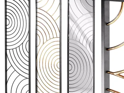 Room Dividers - Interior Partitions metal circular pattern 3D model