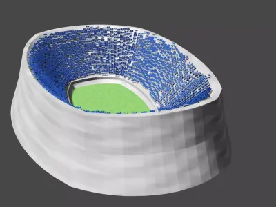 Football or Soccer Stadium Low-poly 3D model