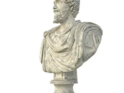 Old Stone Bust of Septimius Severus Emperor 3D model