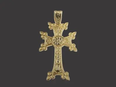 Armenian Cross Pendant 66662 3D print model