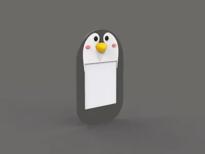 Cartoon Penguin Frame Low-poly 3D model