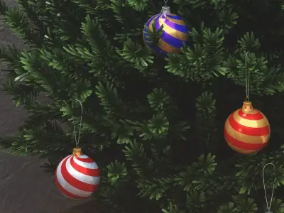 Christmas ornaments  Low-poly 3D model