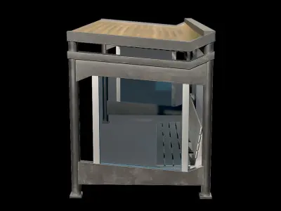 Game Ready Bus Stop 9 Low-poly 3D model