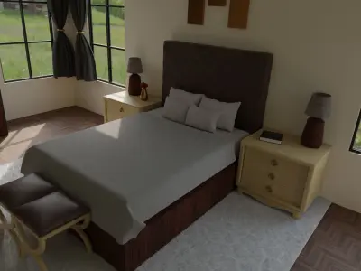 Bedroom scene model 1 3D model
