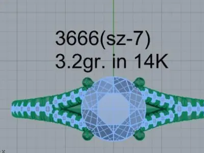 Round Diamond Split Shank Ring 3666 3D print model