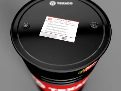 Realistic Texaco Oil Barrel 3D Model Low-poly 3D model