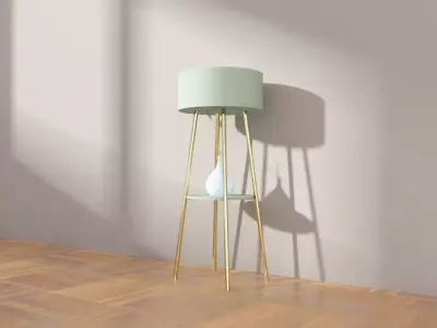 Decoration gold floor lamp with shade Free 3D model
