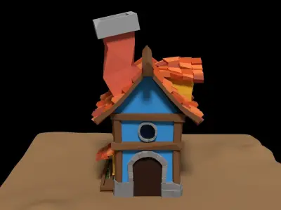 Ancient Medieval House Free low-poly 3D model