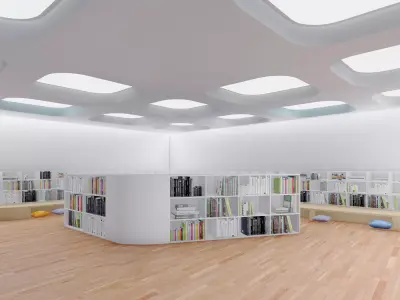 Bookshelves seating storage for kindergarten unit Free 3D model