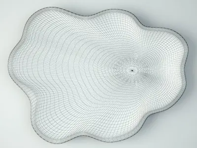 Teak Wood Wave Plate 3D model