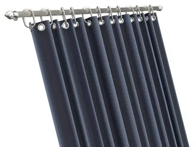 Cornice Classic Curtain 02 Chrome Low-poly 3D model