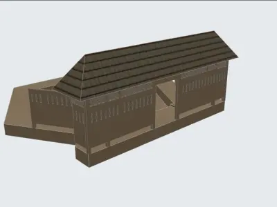 Landscape architecture  Low-poly 3D model