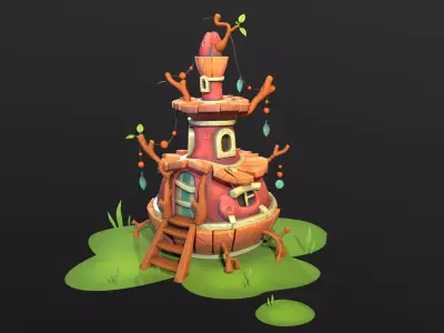 Fantasy House Low-poly 3D model