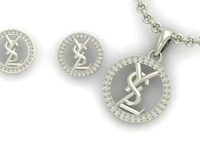 Ysl diamond Pendant 3D print model