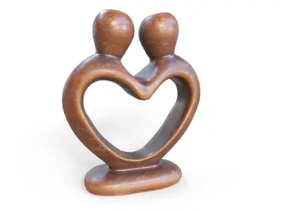 Figurine of people in love Low-poly 3D model