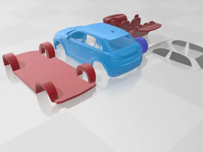 Fiat 600e - Separate Parts STL Model 3D print model