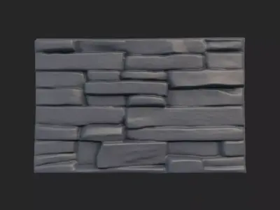 Torn Down Stone Wall Rubble 3D model