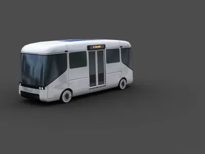 Arrival e-shuttle Low-poly 3D model