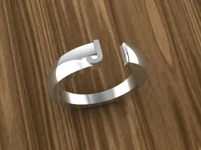 Alphabet Ring J 3D print model