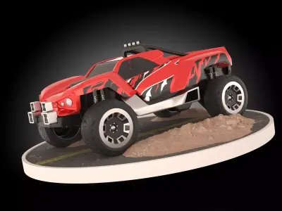 Dawgzilla pickup truck Low-poly 3D model