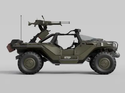 Halo Warthog Low-poly 3D model