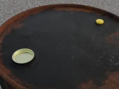 Old and rusty crude oil barrel 3D model